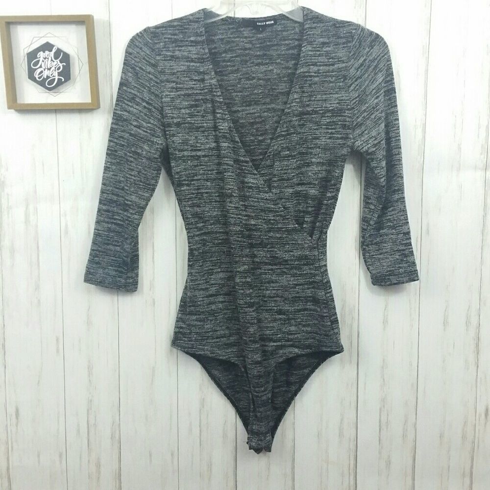 Tally Weijl Marled Knit Bodysuit Size Large
